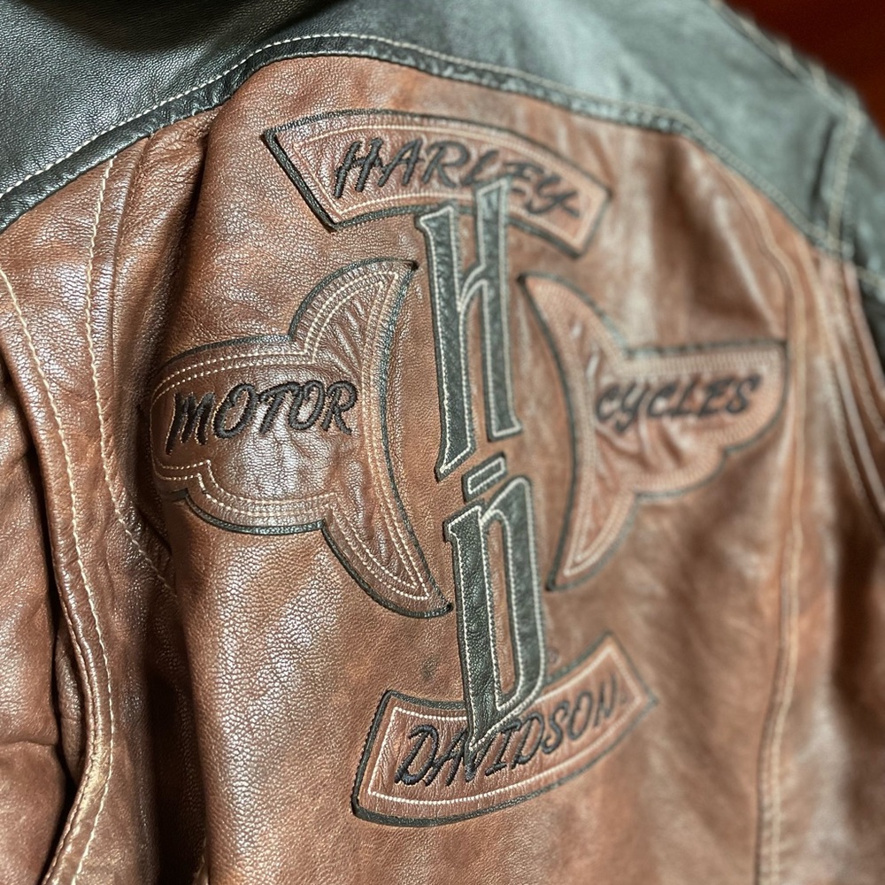 Harley-Davidson Brown and Black Leather Jacket